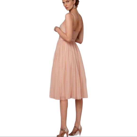 Needle & Thread x BHLDN Coppelia 2 / XS Pink Silver Beaded Bodice Tulle-Skirt - Picture 3 of 10